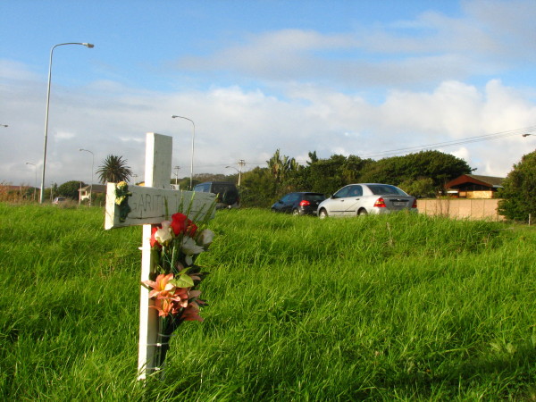 White cross next to the road in Milnerton