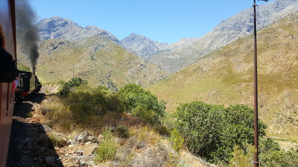 Steam training going through Michell's Pass