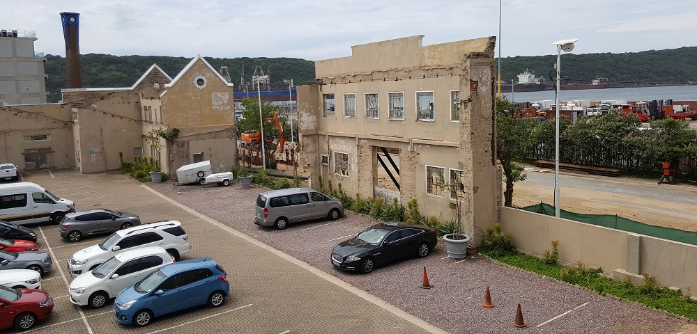 Walls with historical significance next to Durban's The Waterfront Hotel