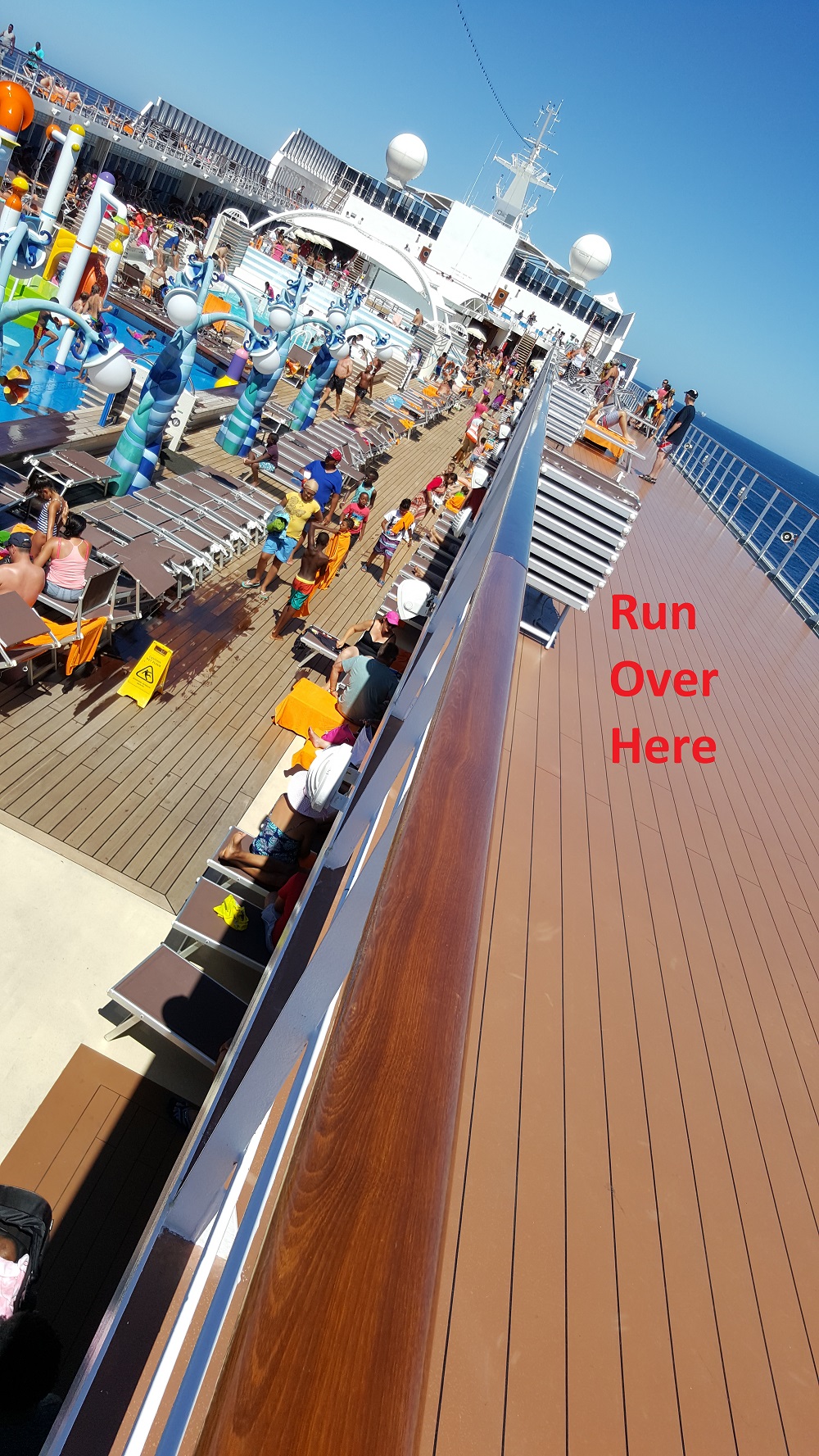 MSC Sinfonia's not so well demarcated running track