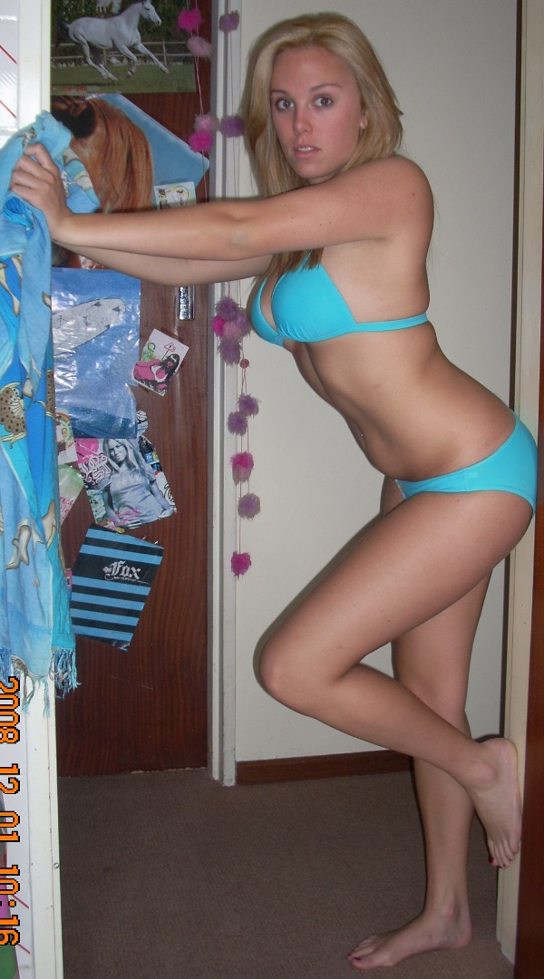 full body shot of model in a bikini